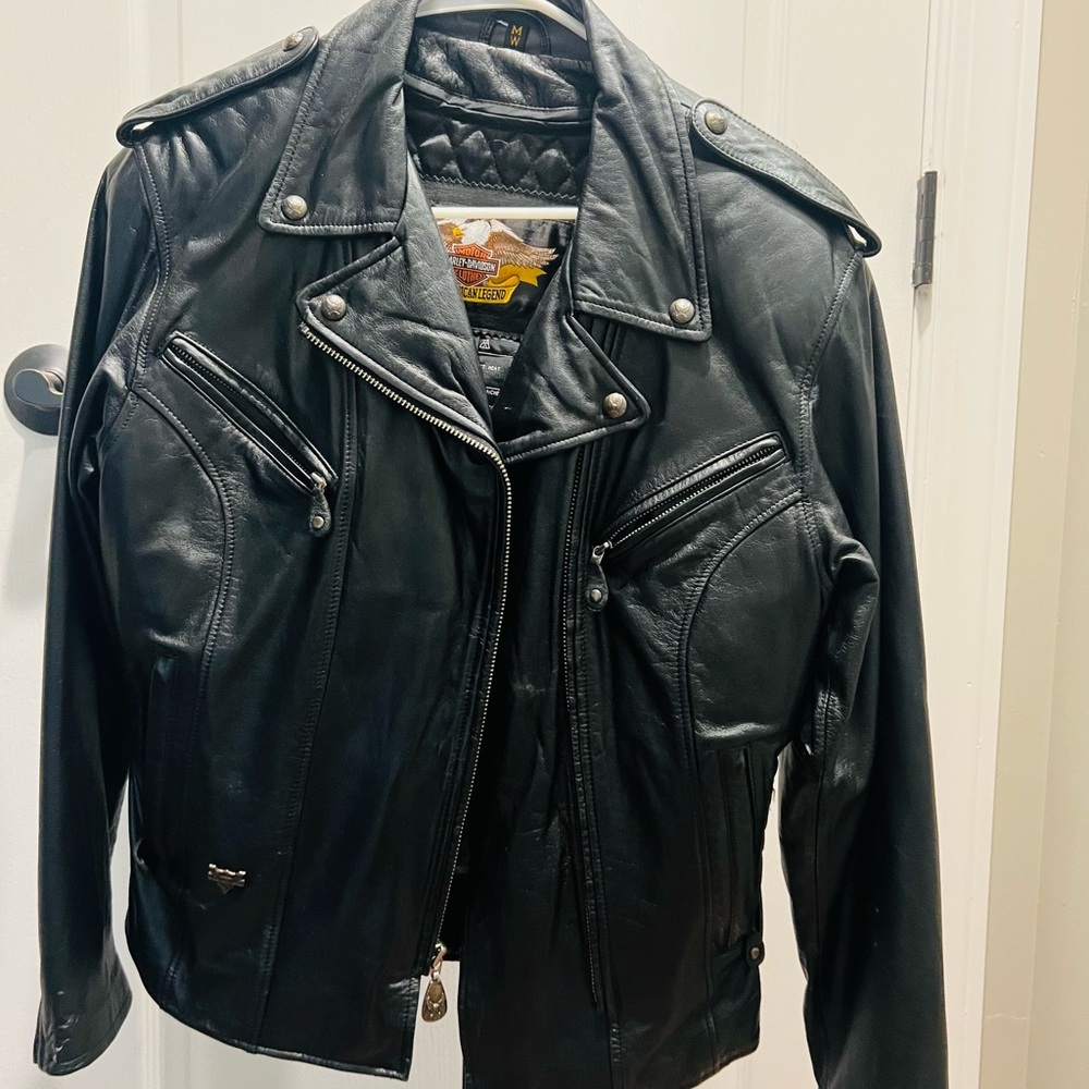 Classic Black Harley Davidson Leather Jacket